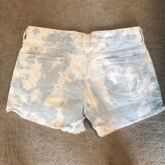 Blue and white Tie Dye Shorts - Picture 2 of 3